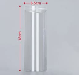 1PC Plastic Packing Bottle PET Clear Empty Seal Bottle Circular Bucket Storage Biscuit Jar Food Grade Sealed Cans Tank Container