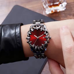2026 New Men Watch Technology Style Silver Stainless Steel Relief Clock Quartz Movement 3Bar Waterproof Sports Wristatch for Men