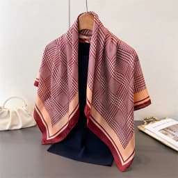 New cartoon emulated silk printed silk scarf shawl neck protection scarf decorative luxury women's scarf