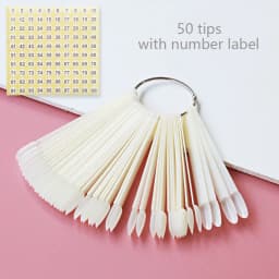 Nail Display Sticks Nail Swatch False Nail Tips Nail Gel Polish Practice Clear Natural Colors Display Board for Nail Art Tools