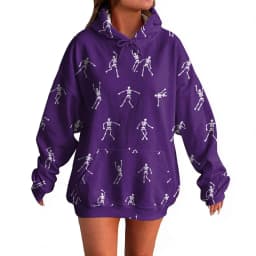 Women's Pullover Sweater Round Neck Lightweight Fleece Lined Top With Interesting Print Halloween Themed Top Winter Hoodie Women