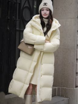 Winter High Quality Long Hooded Down Jacket Women White Duck Down Warm Thick Outwear Female Loose Parker Knee Length Down Jacket
