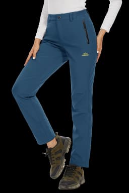 TACVASEN Women's Winter Ski Snow Softshell Fleece Lining Pants Hiking Trekking Mountain Trousers Cargo Warm Work Zipper Pockets
