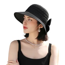 Summer Beach Straw Sun Hat Breathable French Style Bowknot Straw Hats Elegant Hat for Outdoor Travel Photography