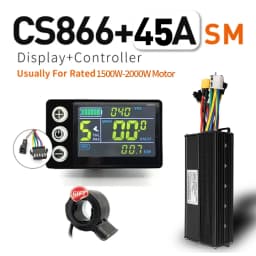 Ebike SineWave Three Mode Controller 24V-52V 17A 26A 30A 40A 45A TFT Display Throttle Hall Unlimited Motor 350W-2000W Moto