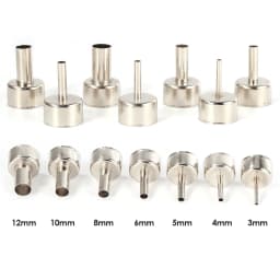 7pcs/Set 3-12mm Universal Hot Air Gun Nozzle Kit for 858D Welding Tools Soldering Station Stainless Steel Heat Gun Tips