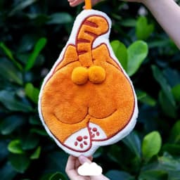 Hot Cute Cat Corgi Egg Butt Hand Towel Coral Fleece Velvet Absorbent Hanging Towel Quick-drying Thickened Handkerchief Washcloth