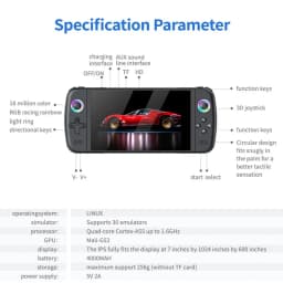 HD M27 Game Console Portable Pocket Retro Handheld Video Game Console 7.0" IPS Screen 1024*600 Display RGB light Support Emelec