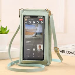 2025 New Touch Screen Mobile Phone Bag Handbag Female Crossbody Wallet One-Shoulder Transparent Coin Purse