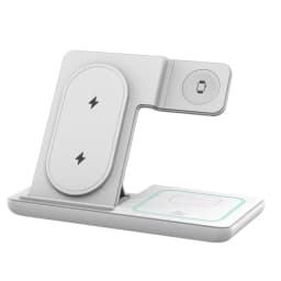 KEBIDUMEI 3 IN 1 Fast Magnetic Wireless Charger Stand Foldable Charging Station for Phone 18 17 16 15 Apple Watch Headphones