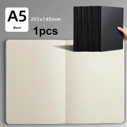 Notebook A5 Kraft Cover Vintage Diary Blank/grid/lined Stationery Planner Writing Paper for Students School Office Supplies