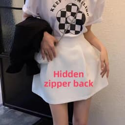 High Waist A-Line Skirt Half-length Elegant Style Commute Polyester Blend Hand Ironed Pleats Spring Collection Women's Fashion