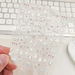 Kawaii Miffy Cartoon Cute Embossed 3D Nail Art Stickers Water Cup Cameras DIY Sticker Decorations Gift Toy for Girl S