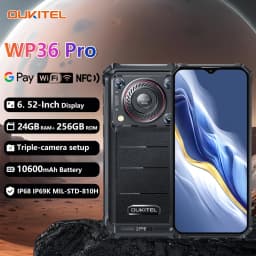 Oukitel WP36 Pro Rugged Smartphone 6.52' HD 60Hz 10600 MAh 6GB+256GB Mobile Phone Android 14 13MP+5MP NFC Cell Phone