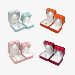 Pink/Red/Orange/Blue Pendant Box Ring Box Necklace Box For Anniversary Gifting Display