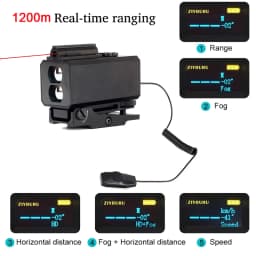 Tactical Hunting Sniper Laser Rangefinder Riflescope Long Range 1200M Real-time Rang Finder Distance Meter Angle Speed Telemeter
