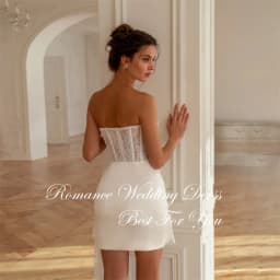 Modern Lace Boat-Neck Short Sheath Wedding Dress 2026 Sleeveless Pleat Beading Backless Bridal Gown Vestidos De Novia Customized
