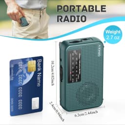 Mini Portable Radio AM FM Battery Powered Longest Lasting Best Reception with Headphone Jack for Running Walking Emergency Use