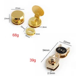 Moon,Round Shape Metal Push Lock Clasp Press Locks For Leather Craft Women Shoulder Bags Handbag Twist Turn Lock DIY Accessories