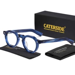 CATERSIDE Vintage Round Men Optical Glasses Frame Acetate High Quality Pin Core Thick Frame Glasses Women Decoration Eyeglasses