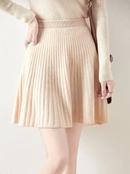 Women's Wave Short Skirt 100% Merino Wool Mini Skirts Autumn Winter Sweater Umbrella Skirt High Waist Stretch Sweet Knit Dresses