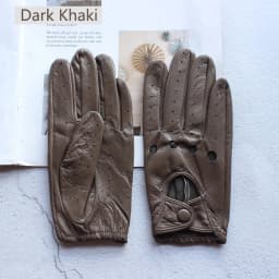 Women's Summer Full Finger Leather Gloves Breathable Single-Layer Sheepskin Fashionable Short Motorcycle Riding Gloves