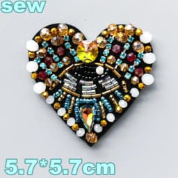 Embroidery Sequined Alphabet Pearl Letter Cross Patch,sequins Heart Beaded Eye Patches Badges Appliques for Clothing WF2210252