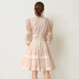 2024 French Elegant Lace Splicing Waist Lantern Sleeve Dress Vintage High Collar Princess Dress Organza Cocktail Women's Wear