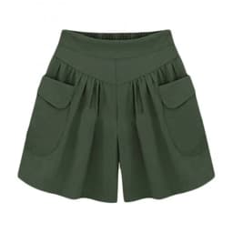 Wide Leg Sports Pants Summer Women Solid Color Elastic Waist Casual Loose Shorts with Pocket Female Shorts Women's