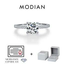 MODIAN 1CT D Color Square Moissanite Rings 925 Sterling Silver Trendy Finger Rings For Women Wedding Statement Fine Jewelry