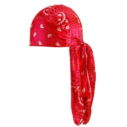 Amoeba Print Silky Durag Bandanas Long Tail Pirate Turban Cap Cashew Flower Durag Turban Outdoor Cycling Riding Street Hat Hijab