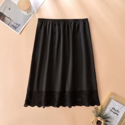 Thin Ice Silk Modal Female Half Length Skirt Lace Anti-Penetrating Underskirt Anti-glare Mesh Flower Innerwear Short Skirt Women