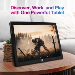 4GB RAM 64GB ROM Windows 10 Tablet PC 10.6'' Black Ultra Slim 1920x1080 Display Micro HDMI -Compatible Expandable
