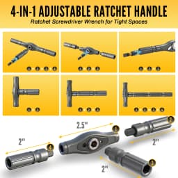 ED 46-in-1 Magnetic Ratchet Screwdriver Set with Bits, Nut Drivers & Storage Case, Multi Repair Tool Kit for Furniture, Computer