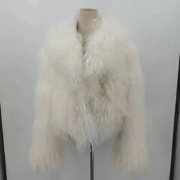 PINK JAVA QC23050-2 new arrival real mongolia sheep fur jackets women winter fur coat wholesale hot sale