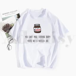 Cute Bread and Nutella Kawaii Aesthetic T Shirts Tops Tees Men Women Short Sleeve Casual T Shirt Streetwear Funny