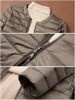 Lightweight Puffer Jaet Women's Mid-Length Autumn Winter New round Ne Long Korean Sle Coat No Collar Inner Trendy