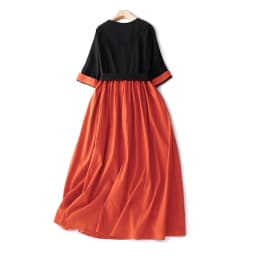 2024 New Arrival V-neck Patchwork Vintage Loose Summer Dress Bow Belt Slim Office Lady Work Dress Fashion Women Casual Dress
