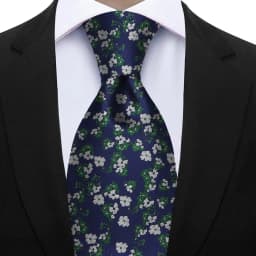 7cm Floral Silk Tie For Men Elegant Peacock Blue Teal Grey Best Selling Business Necktie Wedding Office Fashion Accessories Gift