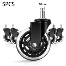 5PCS Office Chair Caster Wheels 3 Inch Swivel Rubber Caster Wheels Replacement Soft Safe Rollers Furniture Hardware