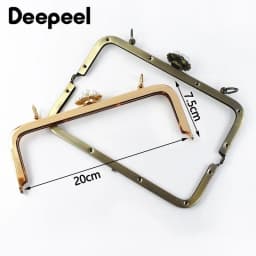 1/2Pcs Deepeel 20cm Metal Purse Frame Bag Handle Handbag Kiss Clasp Woven Bags Sewing Brackets Handles Crafts Accessories
