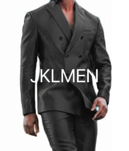 Latest Design Shiny Jacket Pants Double Breasted Peak Lapel Men Suits Terno Masculino Tuxedo Groom Wedding Prom Party