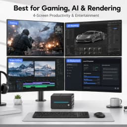 MSECORE Mini Gaming PC AMD R9 9950X3D RTX5060Ti 16GB DDR5 Dual M.2 NVMe SSD WiFi7 BT5.4 Dual 2.5G LAN 8K 6-Screen HDMI DP Type-C
