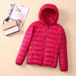 Fashionable Lightweight down Cotton Jacket Women's Short Stand Collar Hooded Slim Fit Autumn Winter plus Size Outerwear