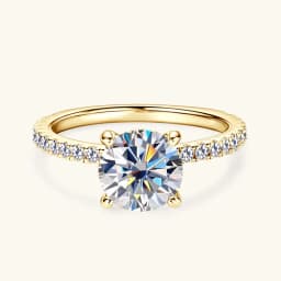 8mm 2.0CT Moissanite Solitaire Ring for Women 18k Gold Plated 925 Silver Engagement Wedding Promise Rings Finger Bands Jewelry