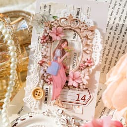 JIANQI 10pcs/pack Cutout Flowers Frame Collage Card Decor Junk Journal DIY Scrapbooking Aesthetic Stationery Craft Paper