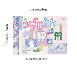 Mr. Paper Duplex Sticker Book 30Pcs, Korean Cute Style Creative Handbook Material for Calendar Card Album Scrapbooking Decor