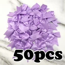 (50pcs) 1 inch Fresh Pink Ribbon Bows Polyester Satin Bow Flower DIY Craft Decoration