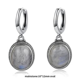 New Elegant Natural Kyanite S925 Silver Drop Earrings for Women Vintage Jewelry Wedding Engagement Hoop Earrings Gifts