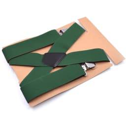 Heavy Duty Big Size Work Suspenders for Men 5cm/2 Inch Wide X Back with 4 Strong Clips Adjustable Elastic Trouser Braces Straps